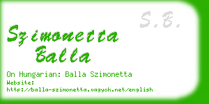 szimonetta balla business card